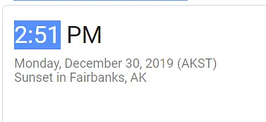 日落时间 (2019年12月30号）